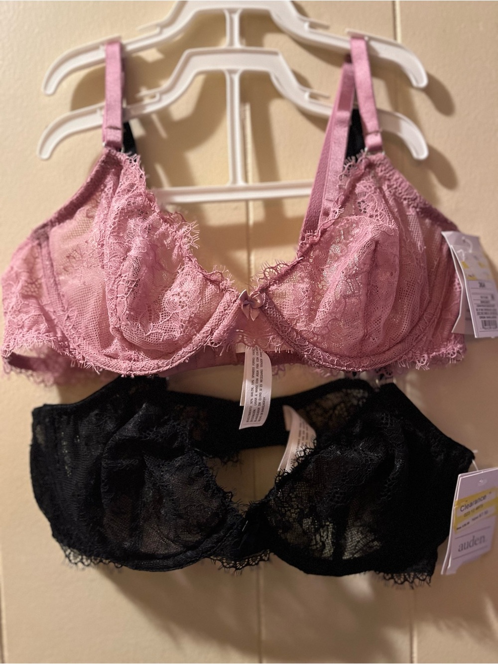 Auden Lace Underwire Bra Duo - Pink & Black